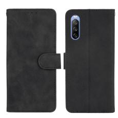 Sony Xperia 10 III - Skin Touch Läder Fodral - Svart