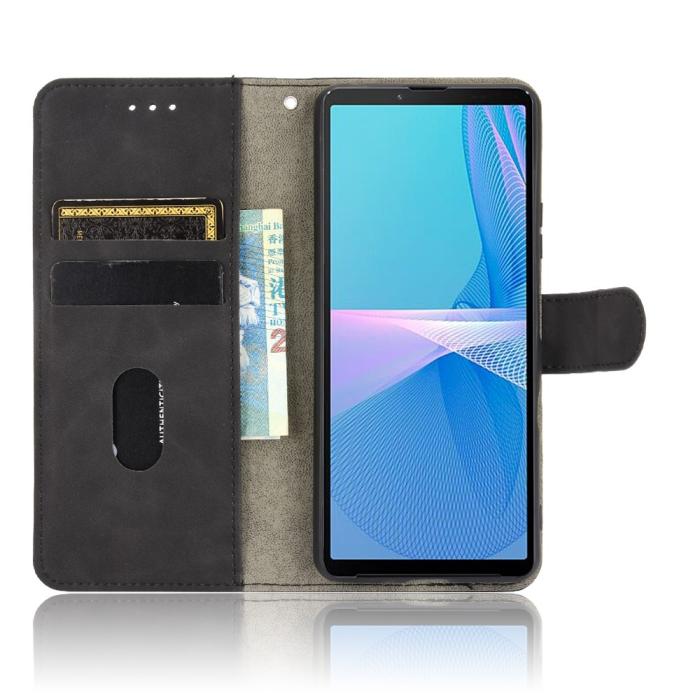 Bild 4, Sony Xperia 10 III - Skin Touch Läder Fodral - Svart