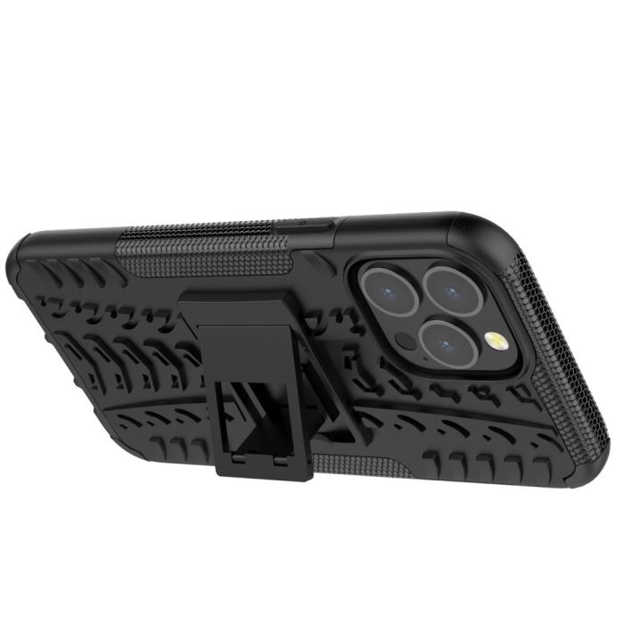 Bild 3, iPhone 13 Pro Max - Ultimata Stöttåliga Skalet med Stöd - Svart