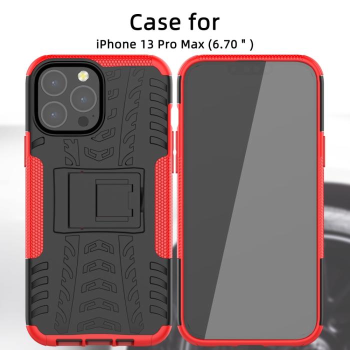 Bild 4, iPhone 13 Pro Max - Ultimata Stöttåliga Skalet med Stöd - Orange