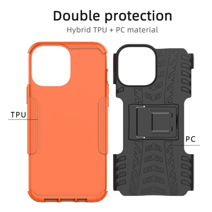 Bild 6, iPhone 13 Pro Max - Ultimata Stöttåliga Skalet med Stöd - Orange