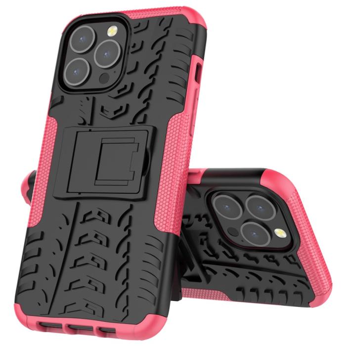Bild 1, iPhone 13 Pro Max - Ultimata Stöttåliga Skalet med Stöd - Rosa