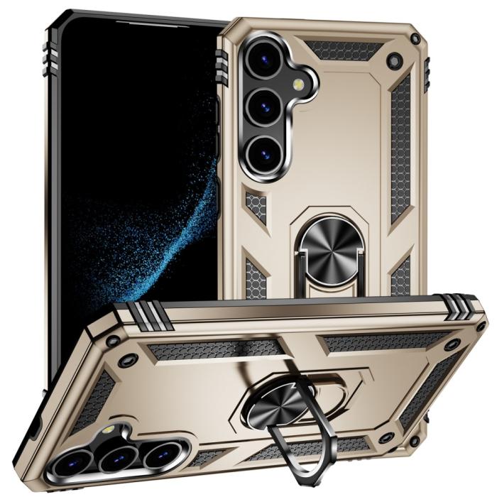 Bild 1, Samsung Galaxy S24 Skal Hybrid Armor Ring Guld