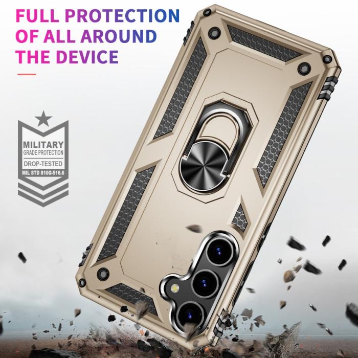 Bild 2, Samsung Galaxy S24 Skal Hybrid Armor Ring Guld