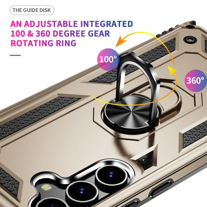 Bild 3, Samsung Galaxy S24 Skal Hybrid Armor Ring Guld