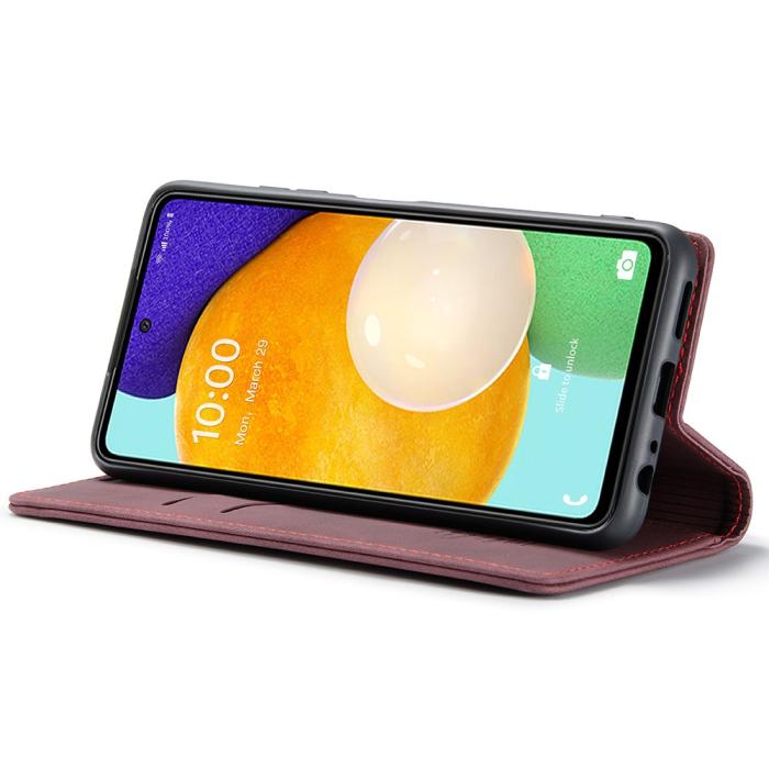 Bild 5, CASEME Samsung Galaxy A53 5G Fodral Retro Läder Röd