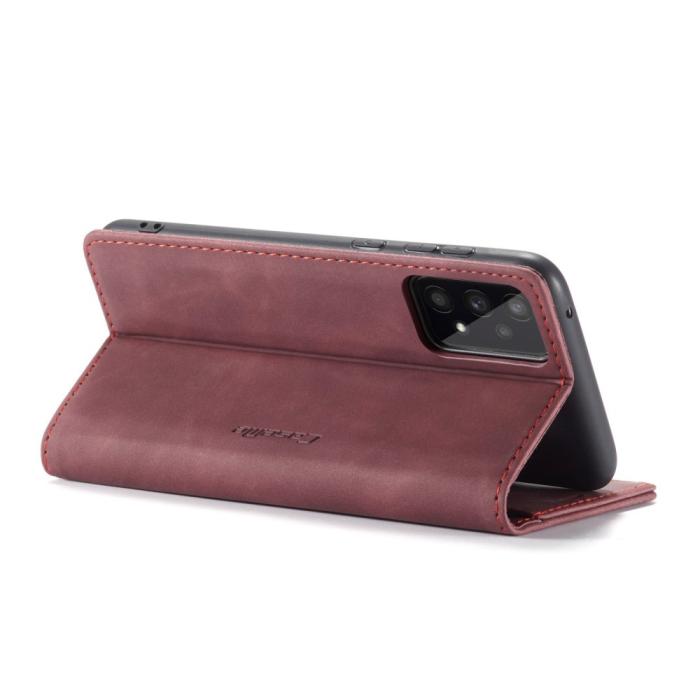 Bild 6, CASEME Samsung Galaxy A53 5G Fodral Retro Läder Röd