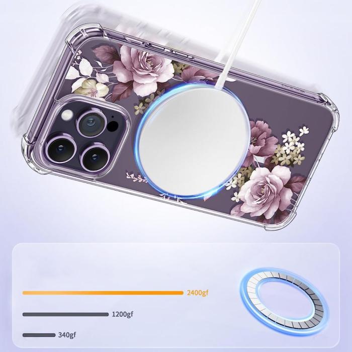 Bild 3, Tech-Protect iPhone 14 Pro Max Skal MagMood MagSafe White Daisy