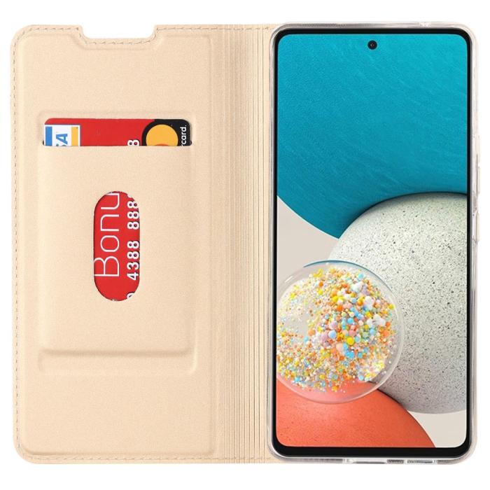 Bild 4, Samsung Galaxy A53 5G Fodral Flip Skin Touch Guld