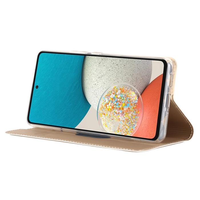 Bild 5, Samsung Galaxy A53 5G Fodral Flip Skin Touch Guld