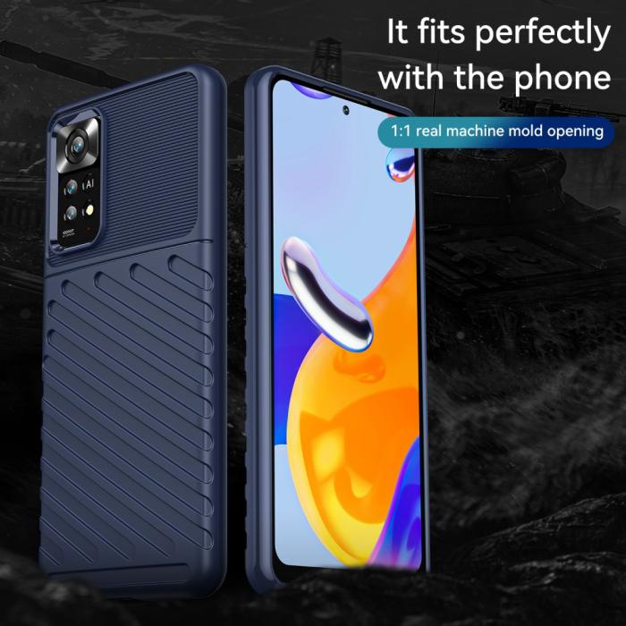 Bild 2, Xiaomi Redmi Note 11 Pro 5G Skal Twill Textur Blå