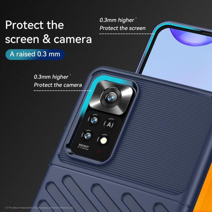 Bild 4, Xiaomi Redmi Note 11 Pro 5G Skal Twill Textur Blå