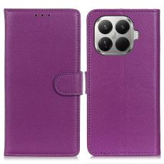 Xiaomi 17T Pro Fodral Litchi L&auml;der Lila