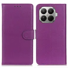 Xiaomi 17T Pro Fodral Litchi L&auml;der Lila