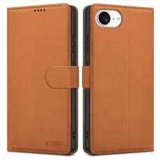 Tech-Protect iPhone 17e / 16e Fodral L&auml;der Saddle Brown