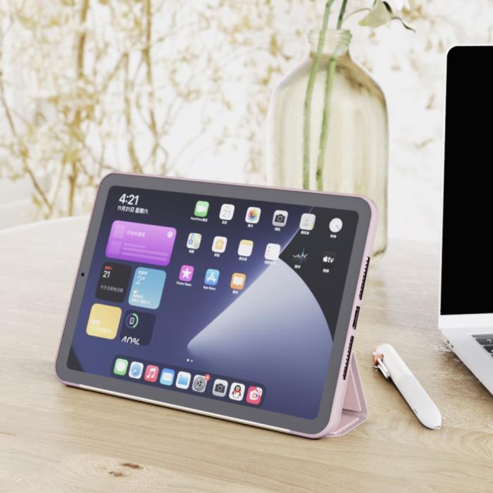 Bild 2, iPad Mini 2024/2021 Fodral Slim Tri-Fold Ljus Rosa