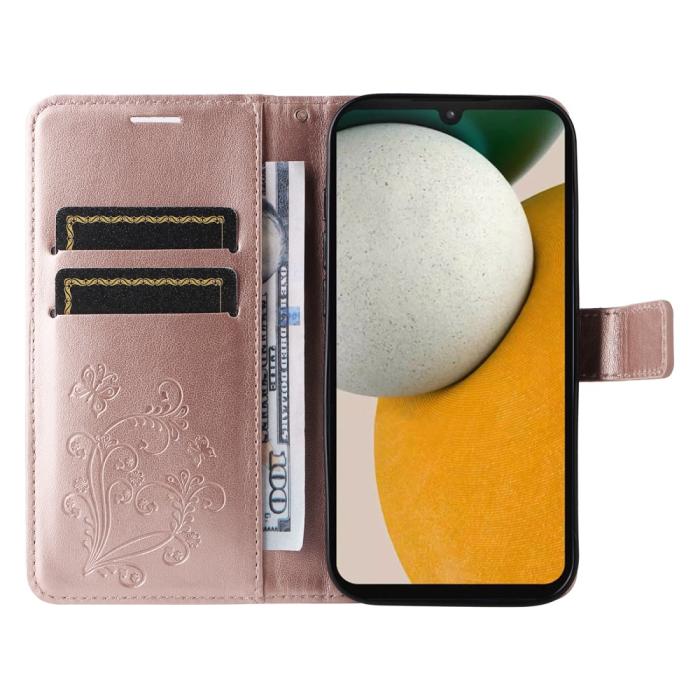 Bild 2, Samsung Galaxy A15 5G Fodral Fjäril Tryck Roséguld