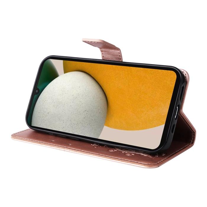 Bild 3, Samsung Galaxy A15 5G Fodral Fjäril Tryck Roséguld
