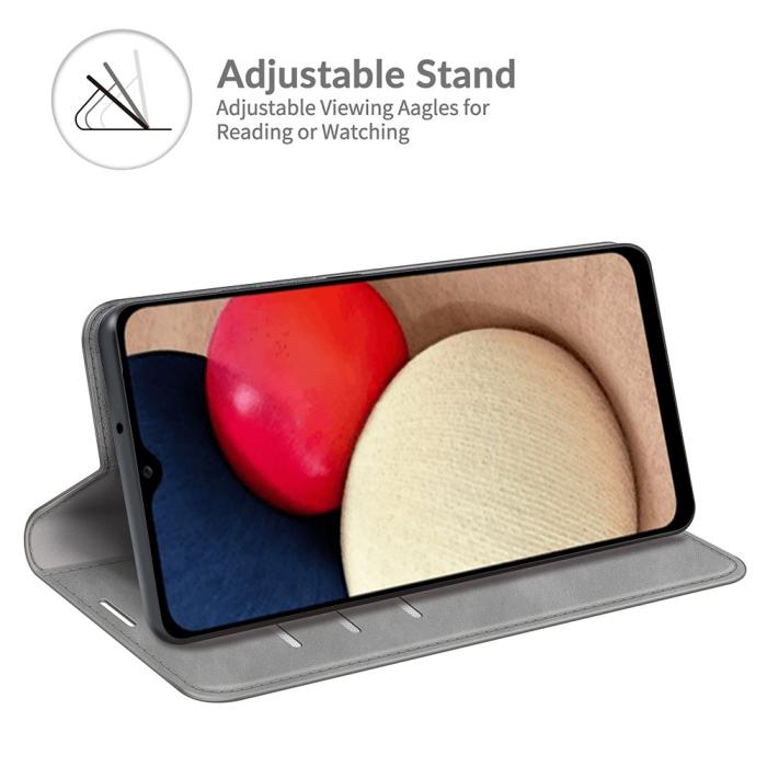 Bild 4, Samsung Galaxy A03s Magnetisk Flip Fodral Grå