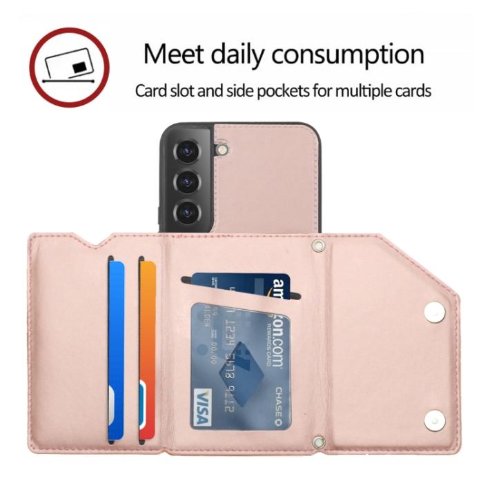 Bild 5, Samsung Galaxy S22 Skal Skin Touch Med Kortfack Roséguld