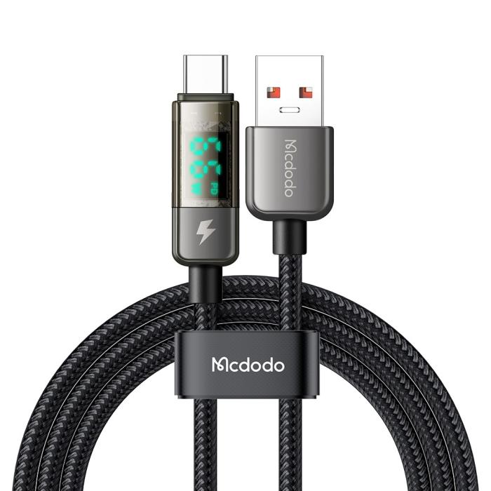 Bild 1, Mcdodo 1.2m 100W 6A USB-C Auto Off Kabel Svart