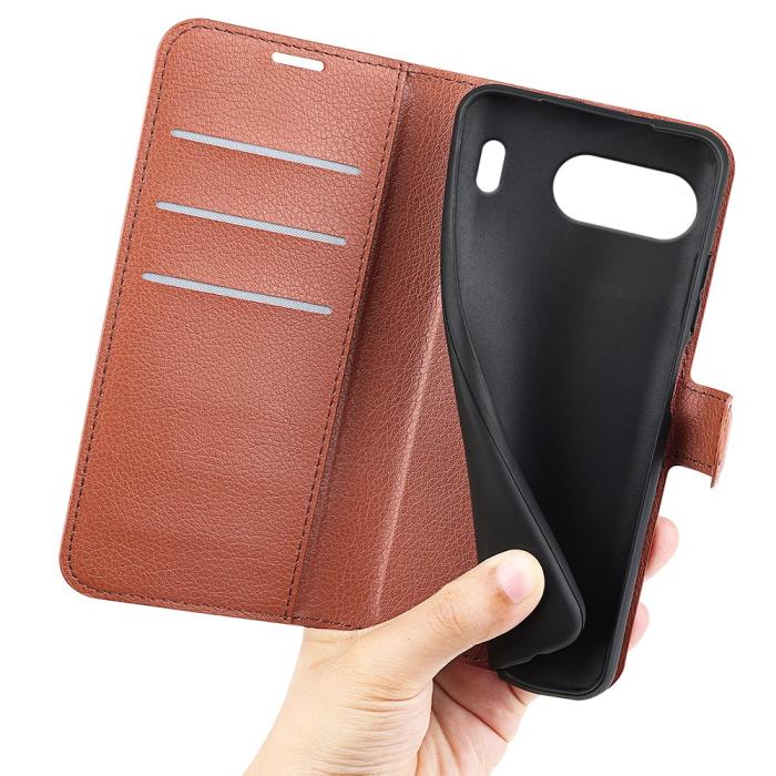 Bild 4, OnePlus Nord 4 Fodral Litchi Läder Brun