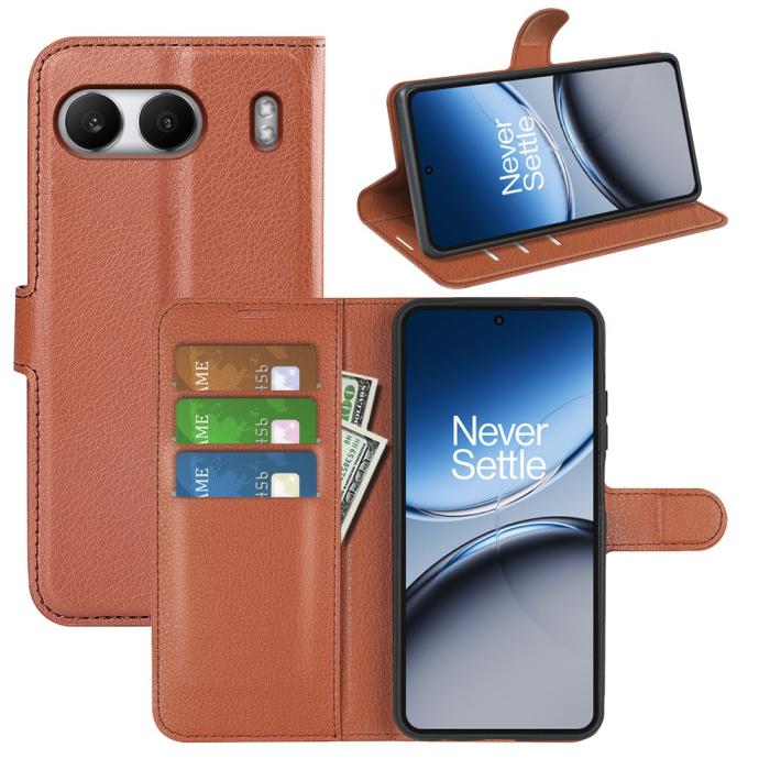 Bild 5, OnePlus Nord 4 Fodral Litchi Läder Brun