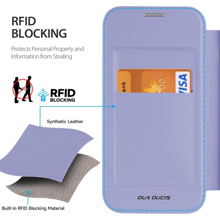 Bild 3, DUX DUCIS iPhone 15 Fodral MagSafe Skin X Pro Lila