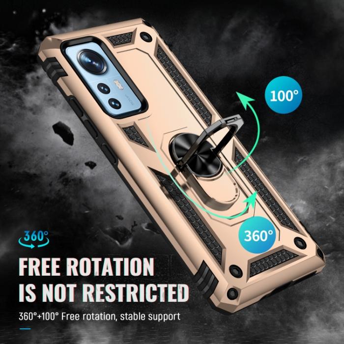 Bild 3, Xiaomi 12 Pro Skal Ring Hybrid Armor Guld