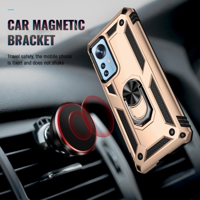 Bild 4, Xiaomi 12 Pro Skal Ring Hybrid Armor Guld