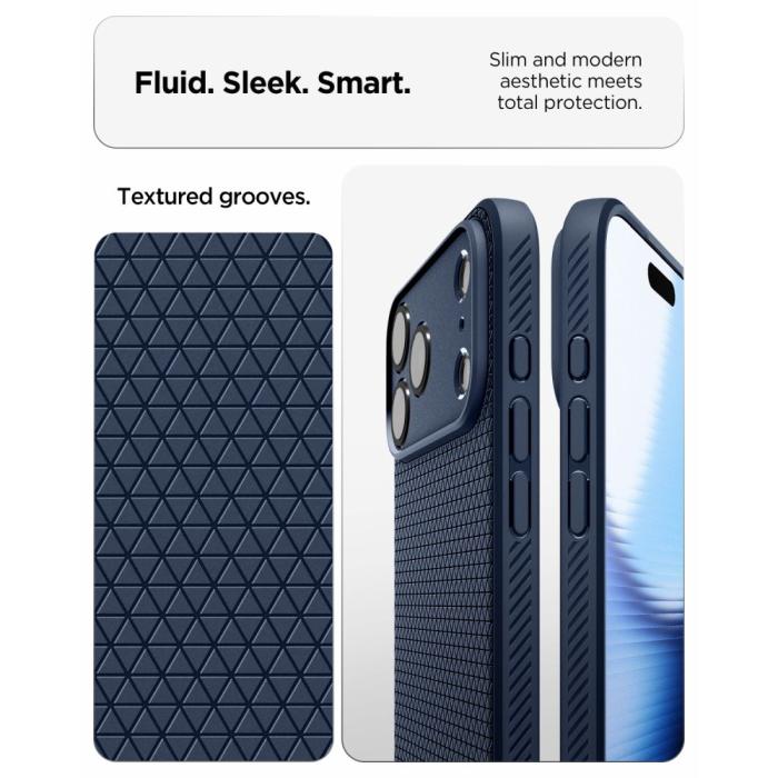 Bild 6, Spigen iPhone 18 Pro Max / 17 Pro Max Skal Liquid Air Marinblå