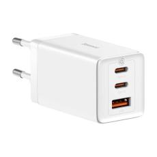 Baseus 65W GaN5 Pro Väggladdare 2x USB-C 1x USB-A Vit
