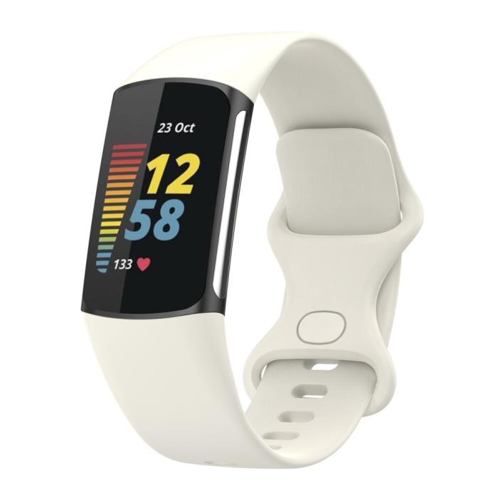 Bild 2, Fitbit Charge 6 / 5 Armband TPU (S) Beige