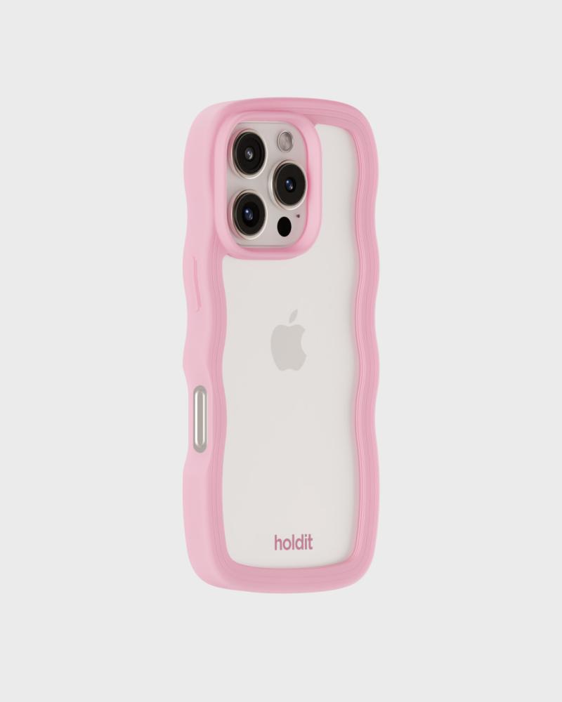 holdit iPhone 16 Pro Skal Wavy Pink/Transparent