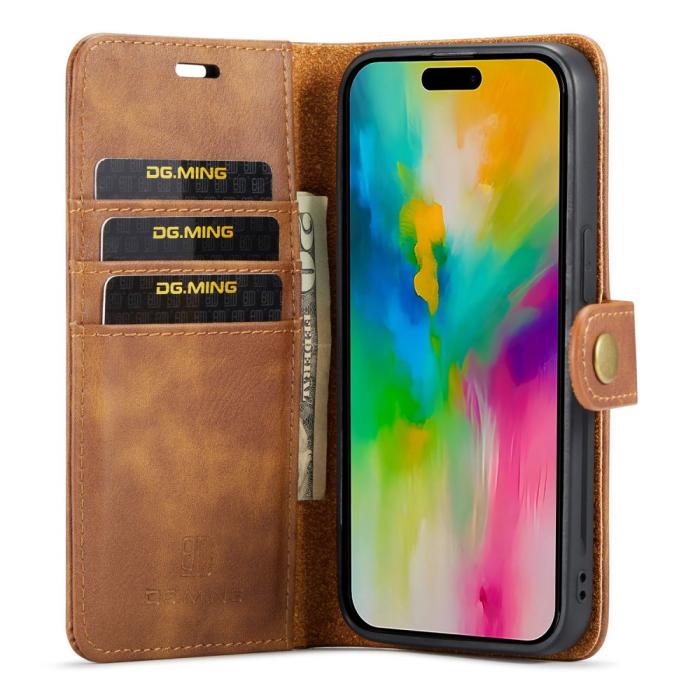 Bild 2, DG.MING iPhone 16 Pro Fodral 2in1 Magnet Brun