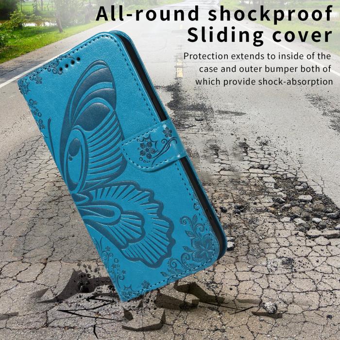 Bild 5, Motorola Edge 70 Fodral Med Fjäril Tryck Blå