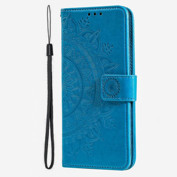 Bild 5, iPhone 16 Fodral Mandala Läder Blå