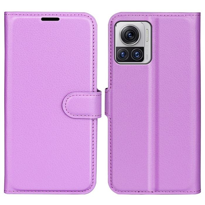 Bild 1, Motorola Edge 30 Ultra 5G Fodral Litchi Läder Lila