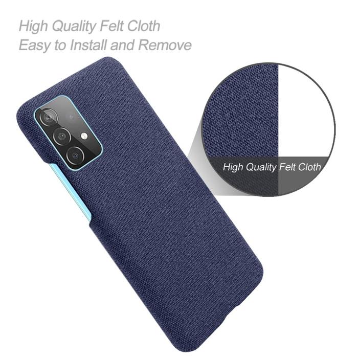 Bild 4, Samsung Galaxy A52 / A52s - KSQ Tygbelagt Textur Skal - Blå