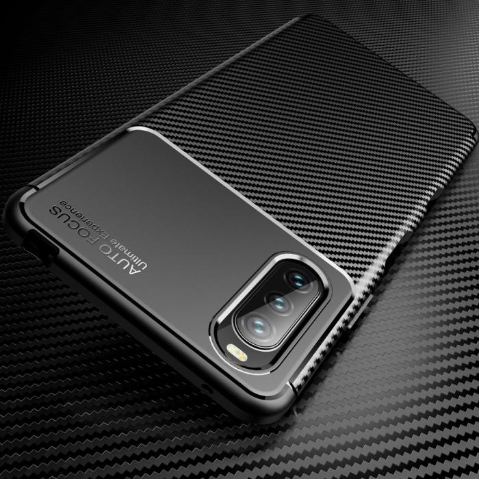 Bild 3, Sony Xperia 10 III - Kolfiber Textur Skal - Svart