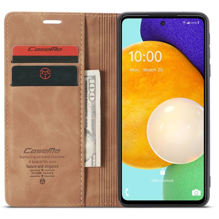 Bild 4, CASEME Samsung Galaxy A53 5G Fodral Retro Läder Brun