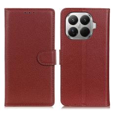 Xiaomi 17T Pro Fodral Litchi L&auml;der Brun