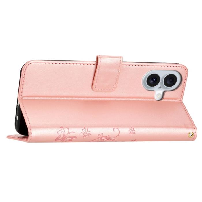 Bild 3, iPhone 16 Plus Fodral Med Blommigt Tryck Roséguld