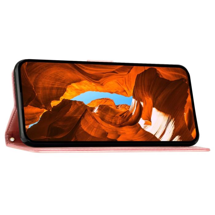 Bild 4, iPhone 16 Plus Fodral Med Blommigt Tryck Roséguld