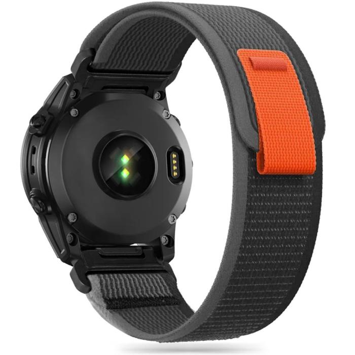Bild 1, Tech-Protect Garmin Fenix 26 mm Armband Nylon Svart/Orange