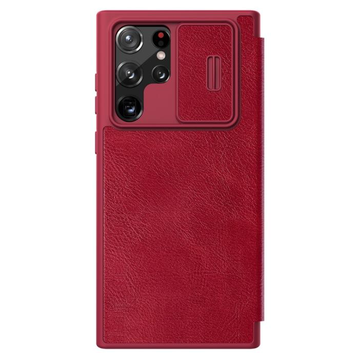 Bild 3, NILLKIN Samsung Galaxy S22 Ultra Fodral Qin Series Röd