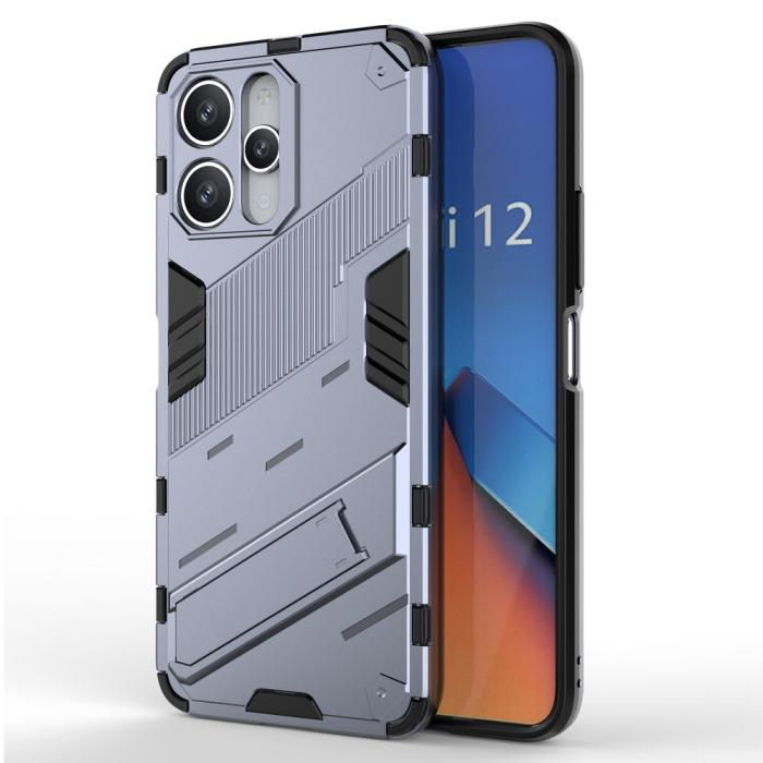 Bild 1, Xiaomi Redmi 12 5G/4G Skal Kickstand Hybrid Armor Grå