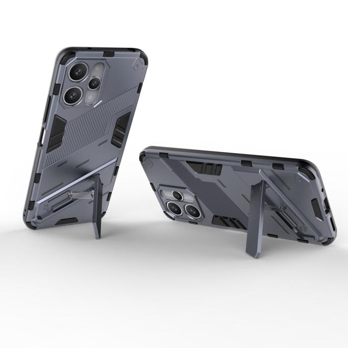 Bild 3, Xiaomi Redmi 12 5G/4G Skal Kickstand Hybrid Armor Grå