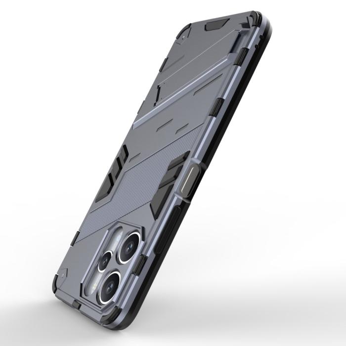 Bild 4, Xiaomi Redmi 12 5G/4G Skal Kickstand Hybrid Armor Grå