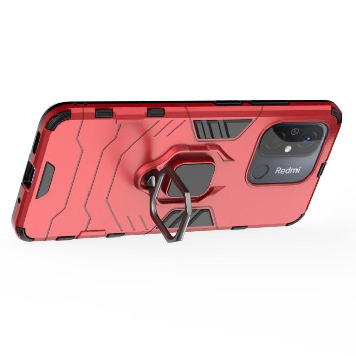 Bild 4, Xiaomi Redmi 12C 4G Skal Ring Hybrid Armor Röd